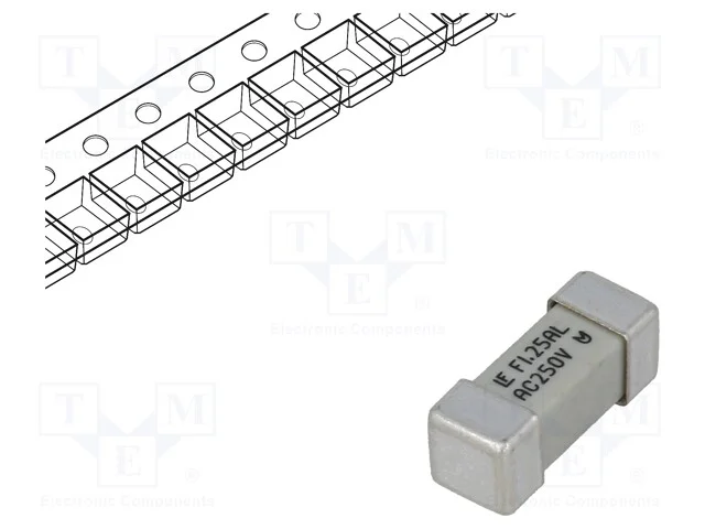 Fus&iacute;vel: Baixa Tens&atilde;o, R&aacute;pido, 1,25a, 250vac, 250v, Smd, Cer&acirc;mico