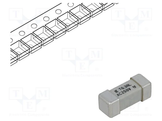 Fus&iacute;vel: Baixa Tens&atilde;o, Retardado, 6,3a, 250vac, 250v, Smd, Cer&acirc;mico