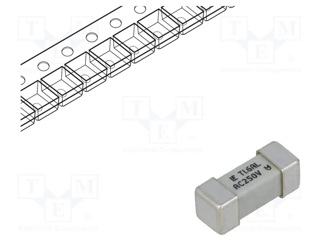 Fus&iacute;vel: Baixa Tens&atilde;o, Retardado, 1,6a, 250vac, 250v, Smd, Cer&acirc;mico