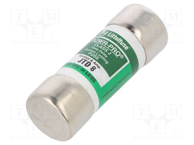 Fus&iacute;vel: Baixa Tens&atilde;o, Retardado, 8a, 600vac, 300vdc, Industrial