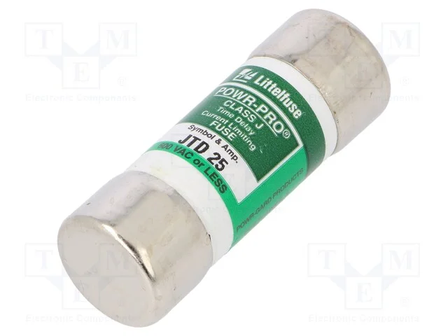 Fus&iacute;vel: Baixa Tens&atilde;o, Retardado, 25a, 600vac, 300vdc, Industrial