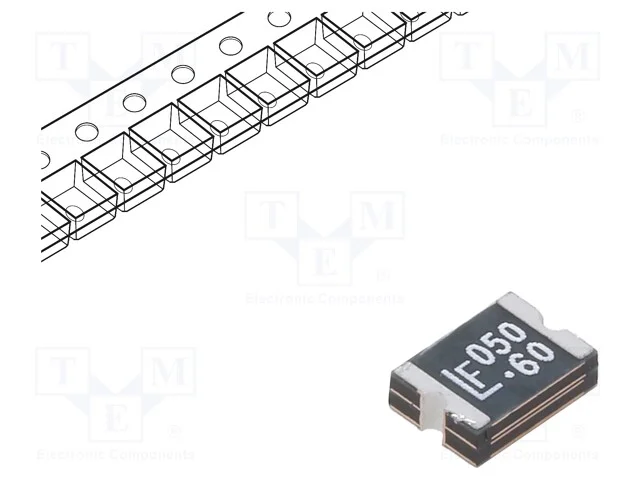Fus&iacute;vel: de Pol&iacute;mero Ptc, R&aacute;pido, 500ma, 60v, 60vdc, Smd, 1812l