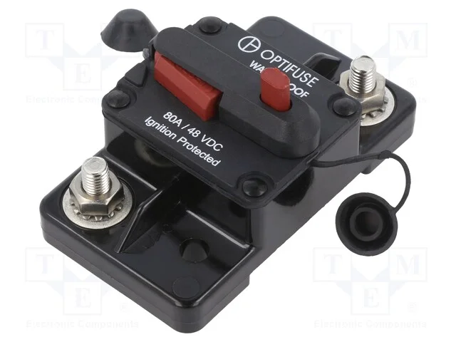 Fus&iacute;vel: Baixa Tens&atilde;o, 80a, 48vdc, Automotivo, 86x48,5x35,9mm