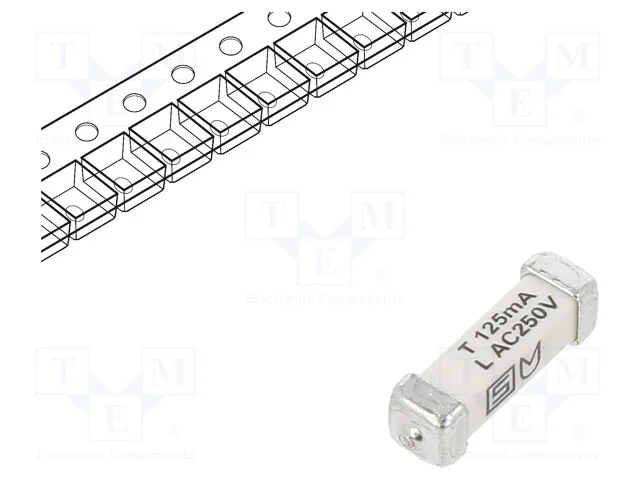 Fus&iacute;vel: Baixa Tens&atilde;o, Retardado, 125ma, 250vac, 125vdc, Smd, Cobre