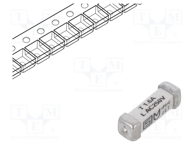 Fus&iacute;vel: Baixa Tens&atilde;o, Retardado, 1,6a, 250vac, 125vdc, Smd, Cobre