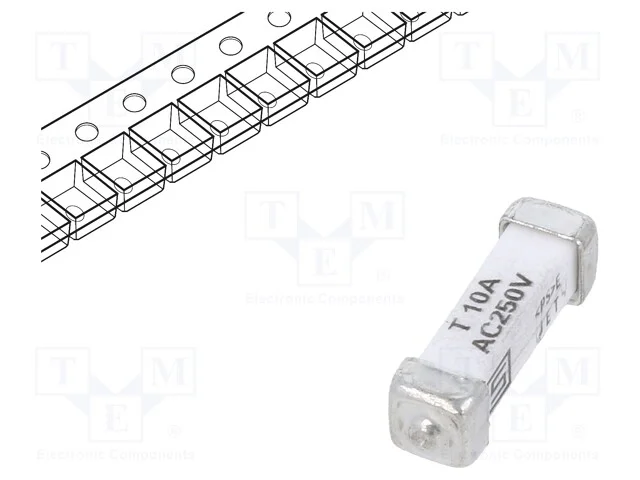 Fus&iacute;vel: Baixa Tens&atilde;o, Retardado, 10a, 250vac, 125vdc, Smd, Cobre