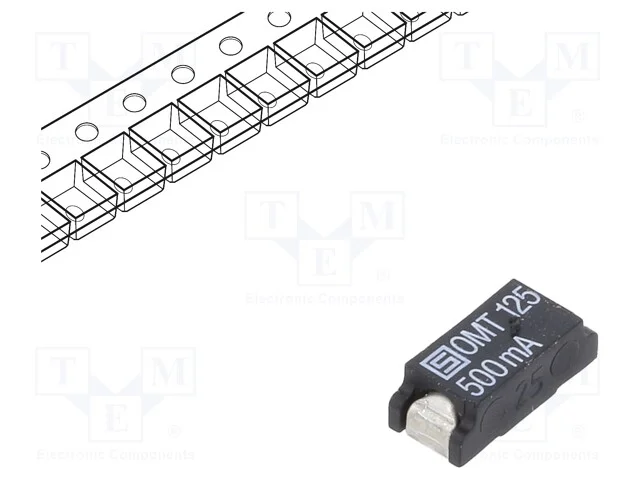 Fus&iacute;vel: Baixa Tens&atilde;o, Retardado, 500ma, 125vac, 125vdc, Smd, Cobre