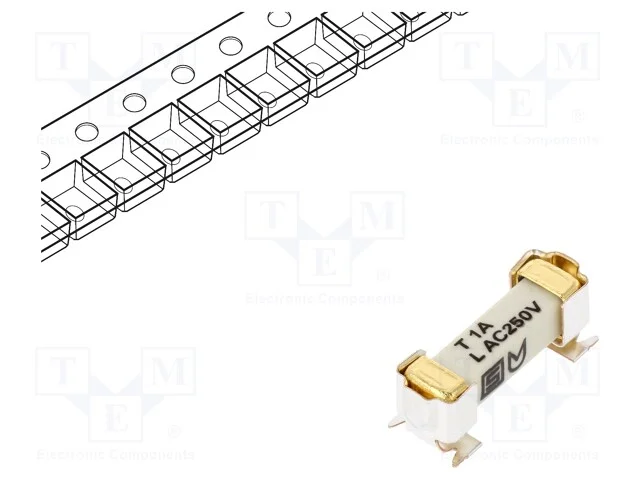 Fus&iacute;vel: Baixa Tens&atilde;o, Retardado, 1a, 250vac, 125vdc, Smd, Cer&acirc;mico