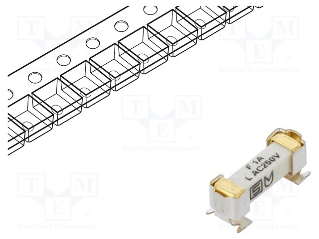 Fus&iacute;vel: Baixa Tens&atilde;o, Retardado, 1a, 250vac, 125vdc, Smd, Cer&acirc;mico