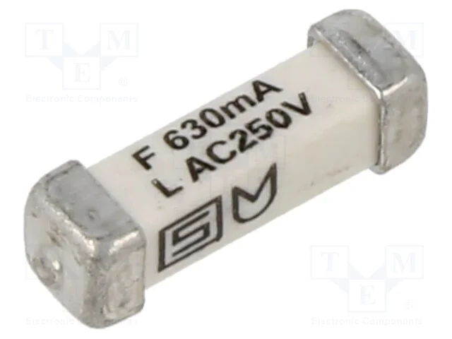 Fus&iacute;vel: Baixa Tens&atilde;o, R&aacute;pido, 630ma, 250vac, 125vdc, Smd, Cer&acirc;mico