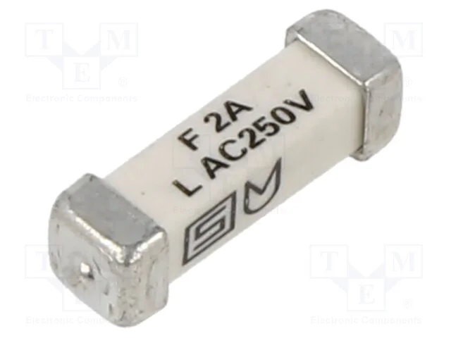 Fus&iacute;vel: baixa tens&atilde;o, r&aacute;pido, 2A, 250VAC, 125VDC.
