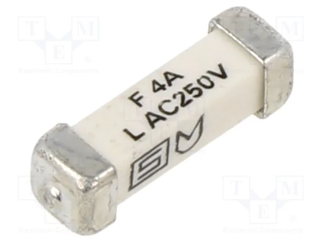Fus&iacute;vel: Baixa Tens&atilde;o, R&aacute;pido, 4a, 250vac, 125vdc, Smd, Cer&acirc;mico