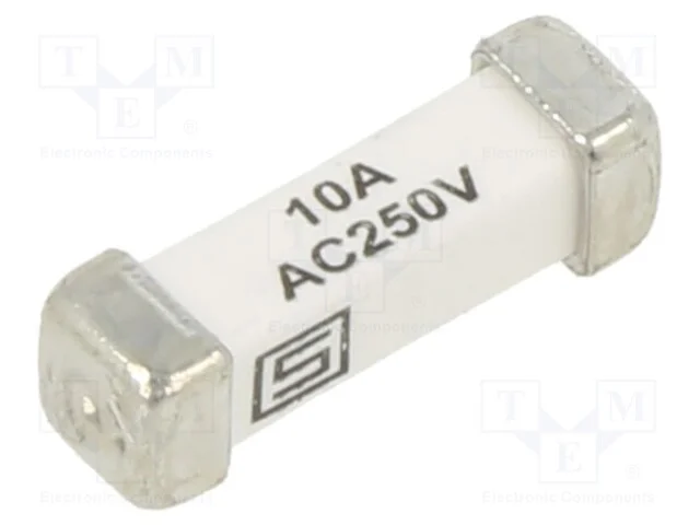 Fus&iacute;vel: Baixa Tens&atilde;o, R&aacute;pido, 10a, 250vac, 125vdc, Smd, Cer&acirc;mico