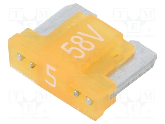 Fus&iacute;vel: baixa tens&atilde;o, 5A, 58VDC, automotivo, 11mm