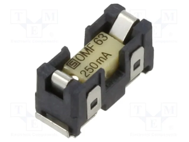 Tomada, Fus&iacute;veis Cil&iacute;ndricos, Smt, -40&divide;85c, 250ma, Ul94v-0, Preta