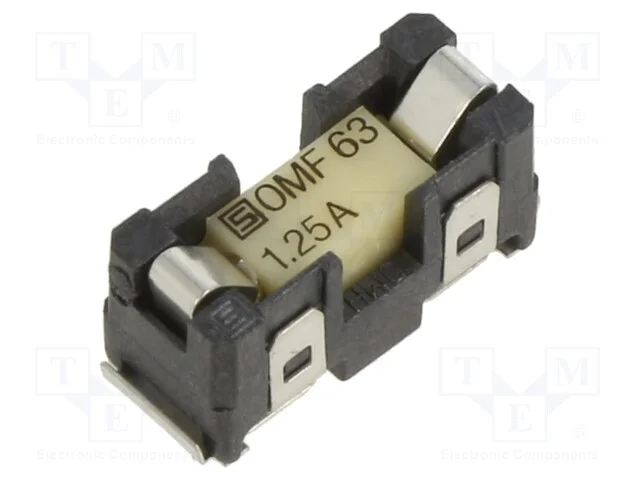 Tomada, fus&iacute;veis cil&iacute;ndricos, SMT, -40&divide;85C, 1,25A.