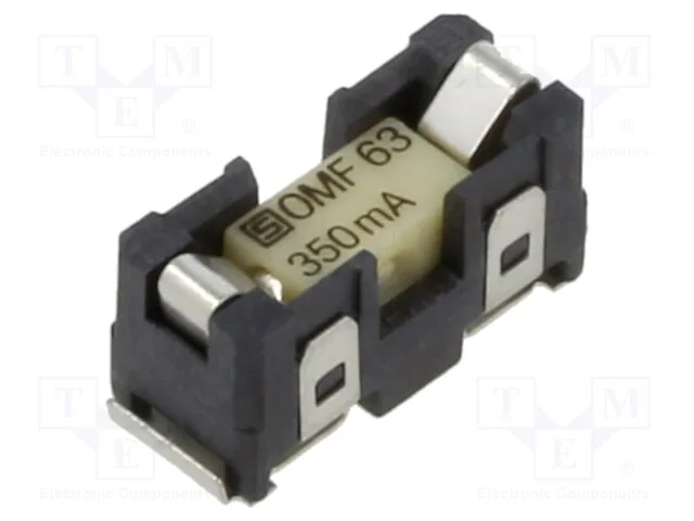 Tomada, fus&iacute;veis cil&iacute;ndricos, SMT, -40&divide;85C, 350mA.