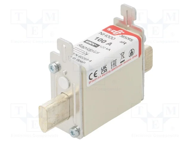 Fus&iacute;vel: Baixa Tens&atilde;o, Ar, 100a, 690vac, 440vdc, Prateado, Nh000