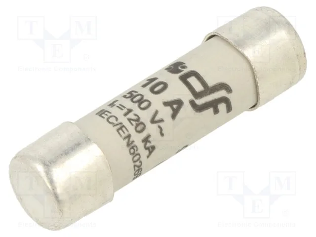 Fus&iacute;vel: Baixa Tens&atilde;o, Gg, 10a, 500vac, 250vdc, 10,3x38mm