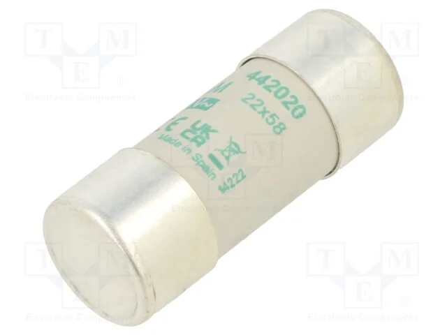 Fus&iacute;vel: baixa tens&atilde;o, aM, 20A, 690VAC, 22x58mm