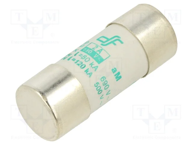 Fus&iacute;vel: baixa tens&atilde;o, aM, 2A, 690VAC, 22x58mm