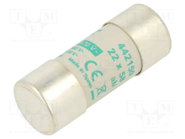 Fus&iacute;vel: baixa tens&atilde;o, aM, 50A, 690VAC, 22x58mm