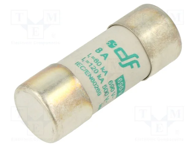 Fus&iacute;vel: Baixa Tens&atilde;o, Am, 8a, 690vac, 22x58mm