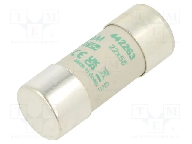 Fus&iacute;vel: baixa tens&atilde;o, aM, 63A, 690VAC, 22x58mm