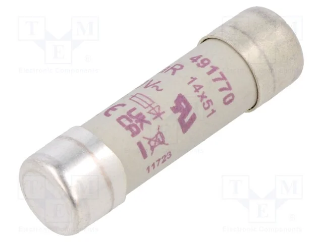Fus&iacute;vel: Baixa Tens&atilde;o, Ar, 50a, 690vac, 700vdc, 14x51mm