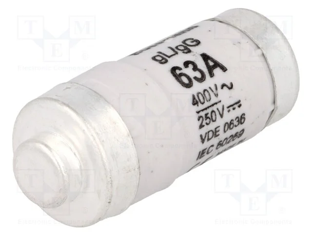 Fus&iacute;vel: Baixa Tens&atilde;o, 63a, 400vac, 250vdc, Cer&acirc;mico,Industrial