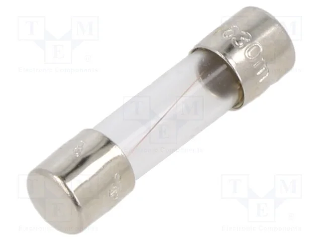 Fus&iacute;vel: Baixa Tens&atilde;o, Retardado, 630ma, 250vac, 5x20mm, Lat&atilde;o
