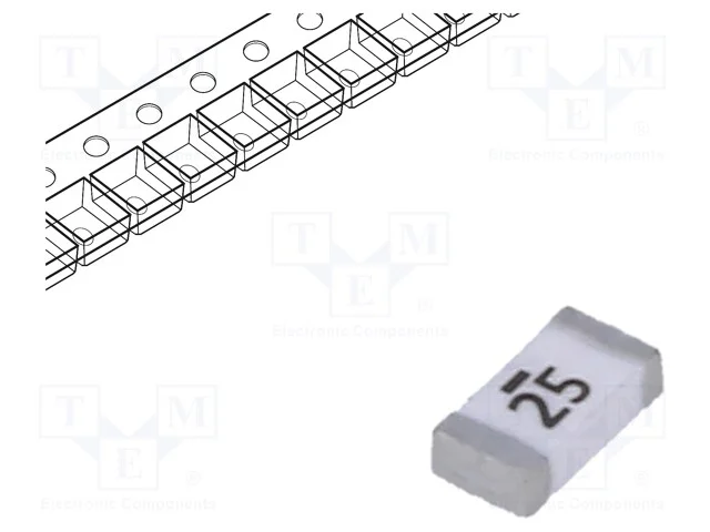 Fus&iacute;vel: Baixa Tens&atilde;o, Retardado, 25a, 63vdc, Smd, Cer&acirc;mico, Cq, Smd