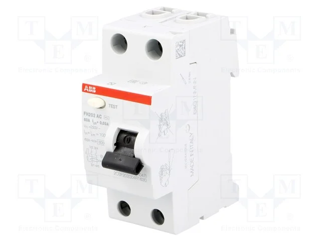 Interruptor de Corrente Diferencial, Inom: 63a, Polos: 2, 230vac