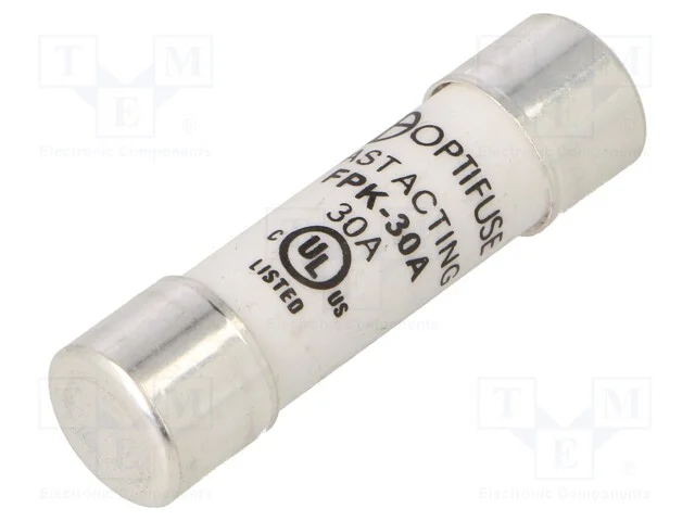 Fus&iacute;vel: baixa tens&atilde;o, r&aacute;pido, 30A, 600VAC, 600VD.