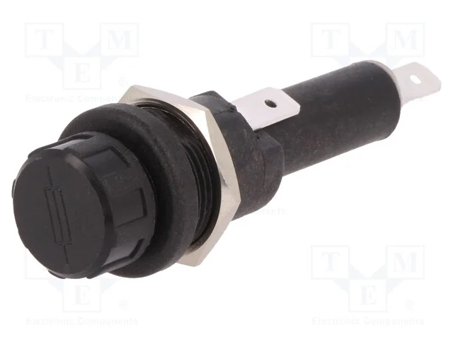 Tomada, Fus&iacute;veis Cil&iacute;ndricos, 6,3x32mm, 250v, No Painel, Preta