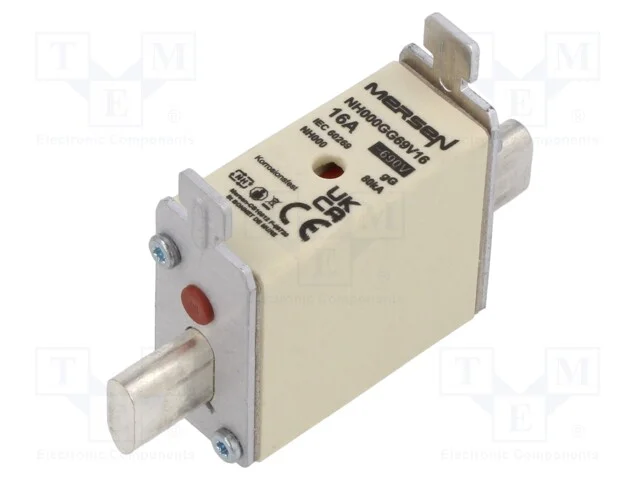 Fus&iacute;vel: baixa tens&atilde;o, gG, 16A, 690VAC, 250VDC, N.
