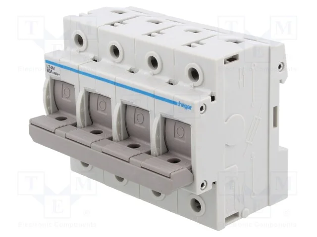 Interruptor de Fus&iacute;vel, D02, para Trilho Din, 63a, 400v, Polos: 4