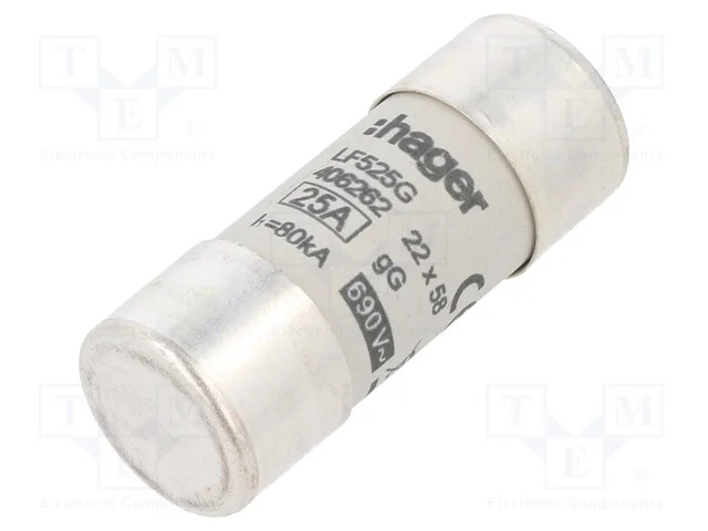 Fus&iacute;vel: Baixa Tens&atilde;o, Gg, 25a, 690vac, Cil&iacute;ndrico,Industrial