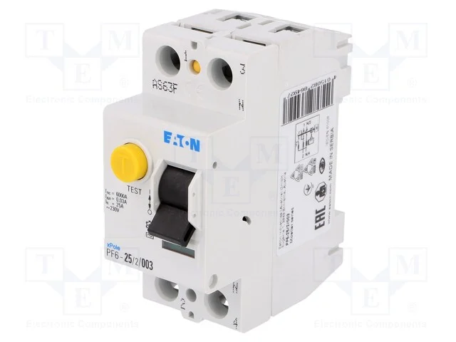 Interruptor de corrente diferencial, Inom: 25A, P.