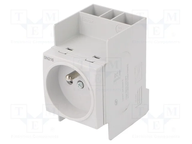 Tomada Tipo F, 230vac, 16a, para Trilho Din