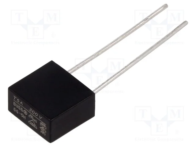 Fus&iacute;vel: baixa tens&atilde;o, retardado, 5A, 300VAC, THT.