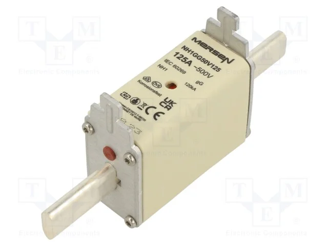 Fus&iacute;vel: Baixa Tens&atilde;o, Gg, 125a, 500vac, 250vdc, Nh1
