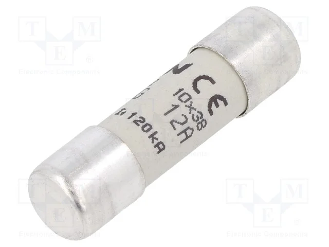 Fus&iacute;vel: baixa tens&atilde;o, gG,retardado, 12A, 500VAC,.