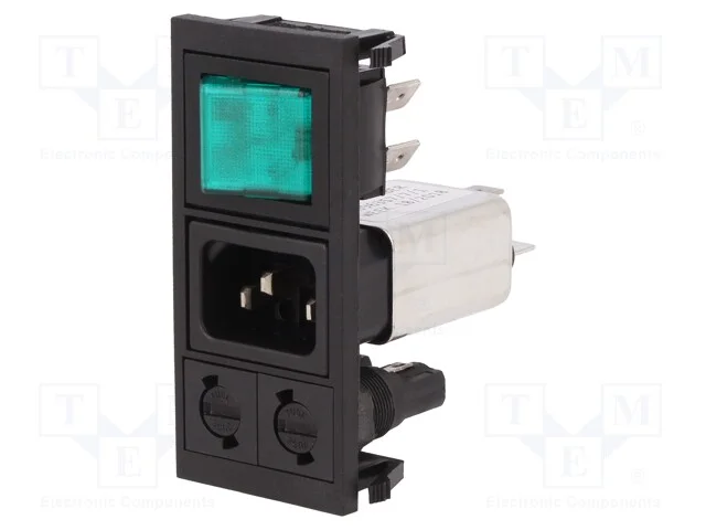 Conector: de alimenta&ccedil;&atilde;o, tomada, macho, 6A, 250V.