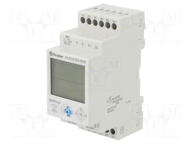 Programador de Tempo, 0,1s&divide;9999h, Spdt X2, 250vac/16a, 10&divide;30vdc