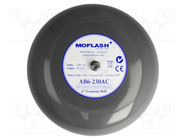 Sinalizador: Sonoro, Campainha, 230vac, 100db, Ab6, Ip44, 150x64mm