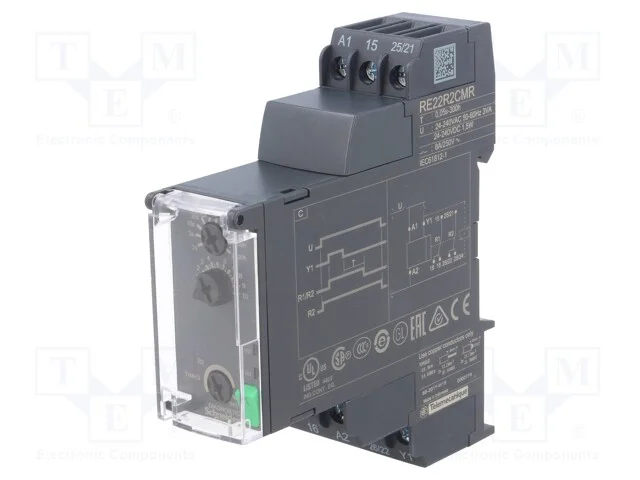 Rel&eacute; Temporizado, 0,05s&divide;300h, Dpdt, 250vac/8a, Uten: 24&divide;240vac
