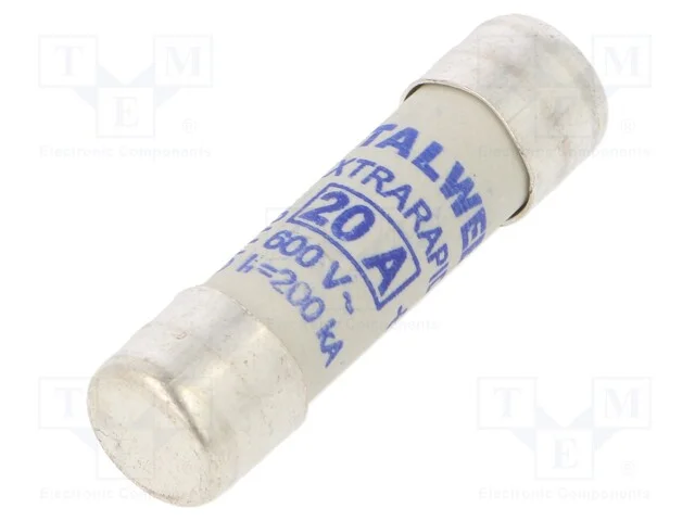 Fus&iacute;vel: baixa tens&atilde;o, aR, 20A, 600VAC, 10,3x38mm