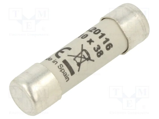 Fus&iacute;vel: baixa tens&atilde;o, gG, 16A, 500VAC, 250VDC, 1.