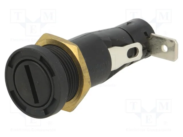 Tomada, fus&iacute;veis cil&iacute;ndricos, 6,3x32mm, 16A, 250V.